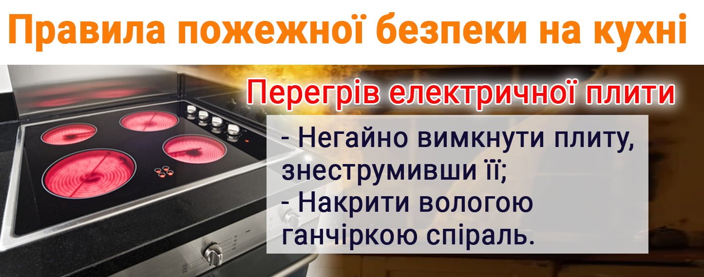 Дії під час пожежі на кухні. Перегрів електричної плити